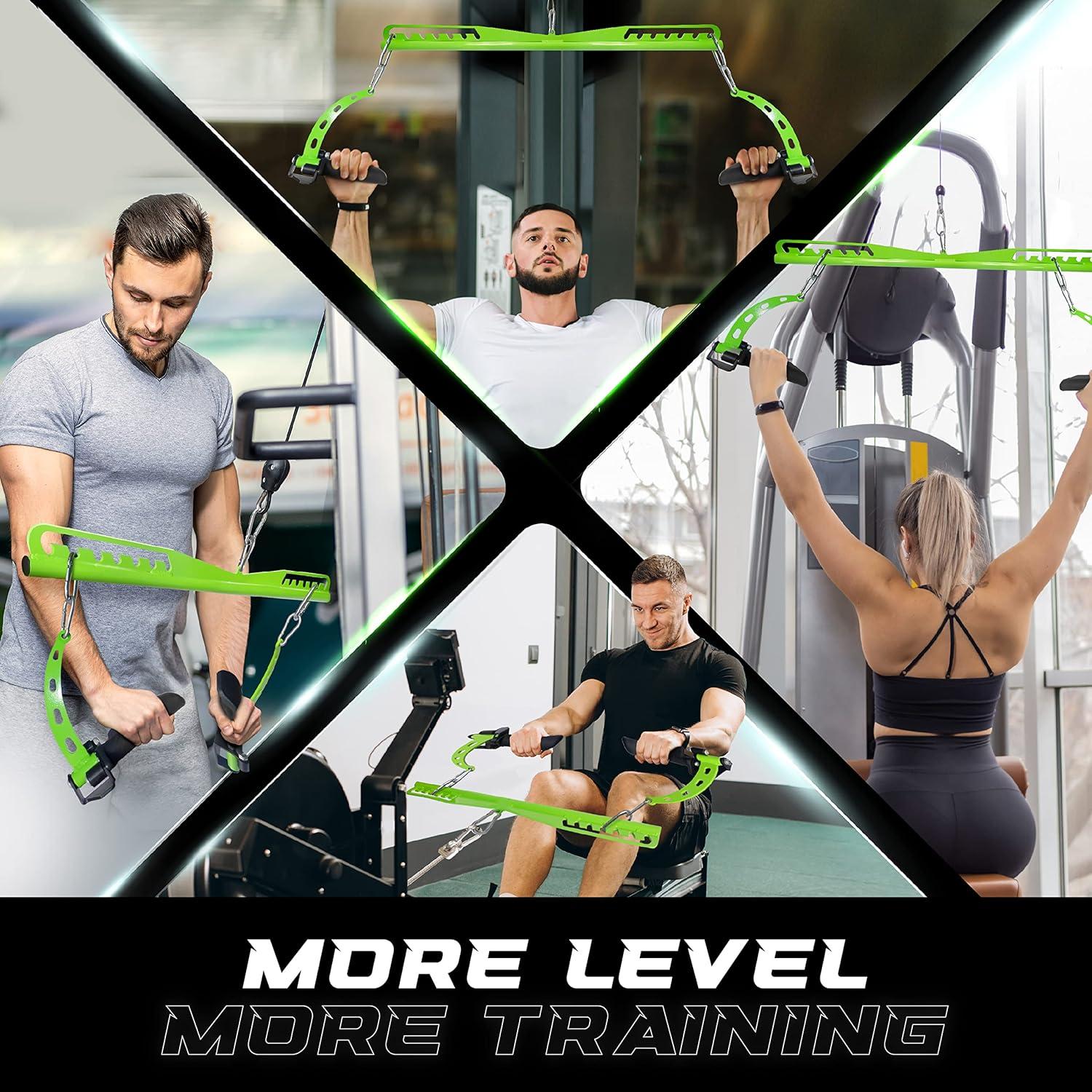 image:imageYes4All Neutral Paddle Grip LAT Pull Down Bar Range of Motion Spreader Handle Cable AttachmentsLong Bar Press Down Attachment