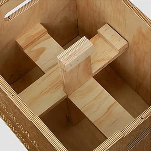 image:imageYes4All Plyo Box 3in1 Wooden Box Jumps for Home Gym 450 lbs Boxes Step Up with Smooth Edges amp Wide Builtin Handles for Jumping Strength Training Lunges Squats DipsC Wood Moss Brown