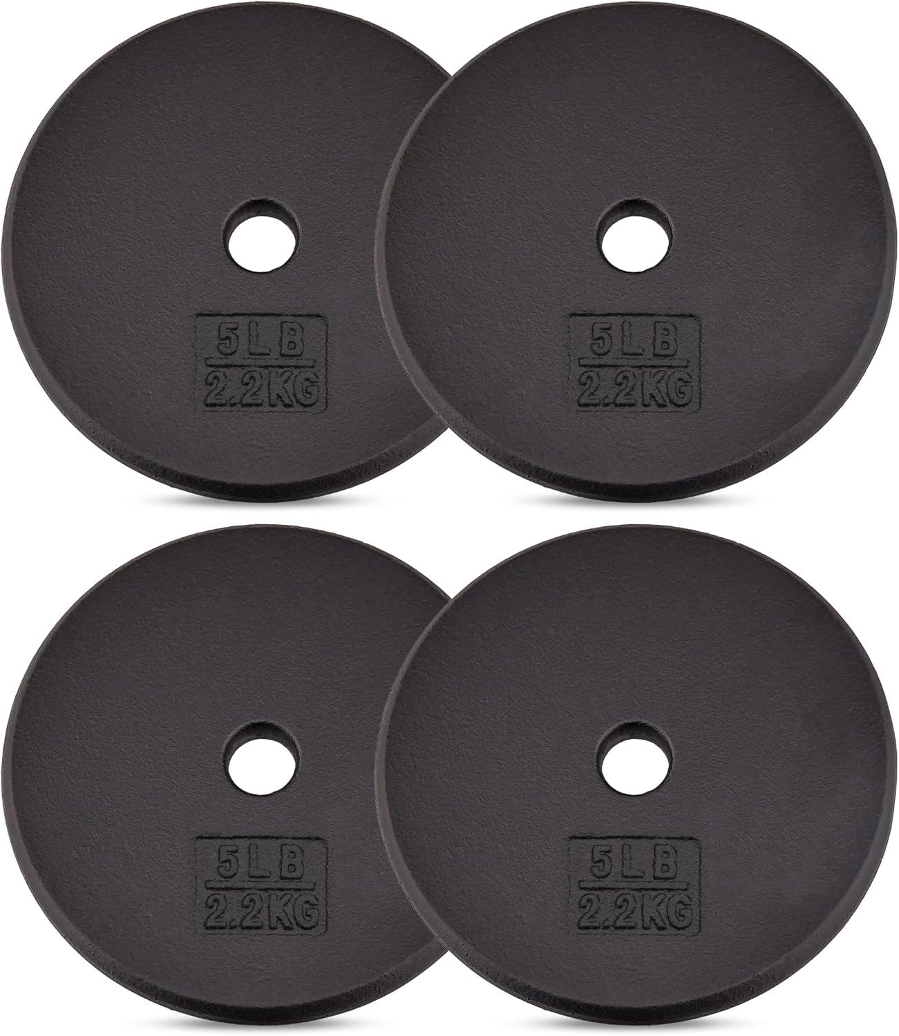 image:imageYes4All Standard 1 Cast Iron Weight Plate Ideal for Strength Training Multiple Weight 5LB to 25LB Single amp Set of 41Inch Center