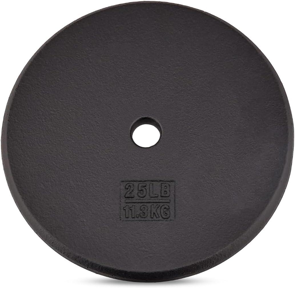 image:imageYes4All Standard 1 Cast Iron Weight Plate Ideal for Strength Training Multiple Weight 5LB to 25LB Single amp Set of 41Inch Center