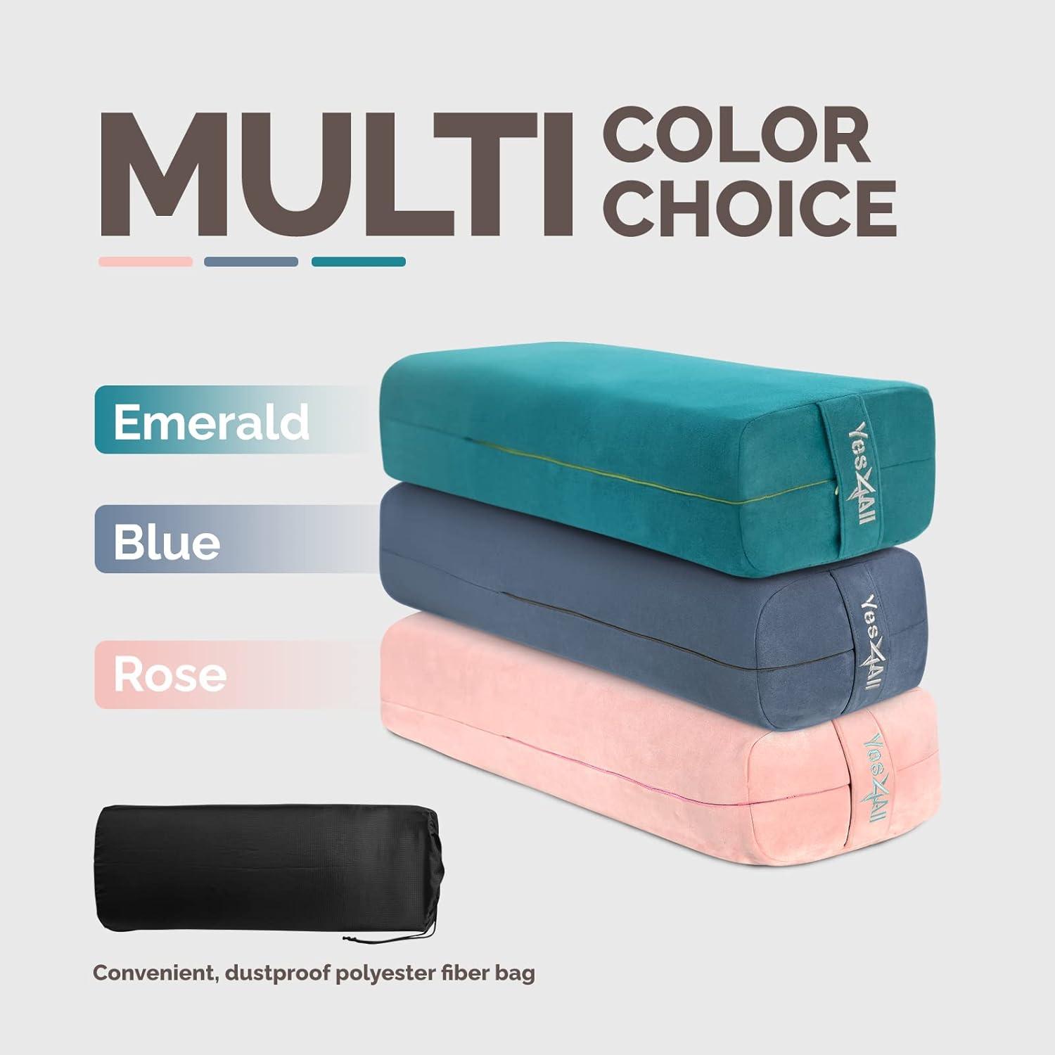 image:imageYes4All TripleLayer Sponge Yoga Bolster Pillow for Restorative Yoga amp Meditation Versatile Yoga Support Pillow Balance amp Poses ModificationA Blue