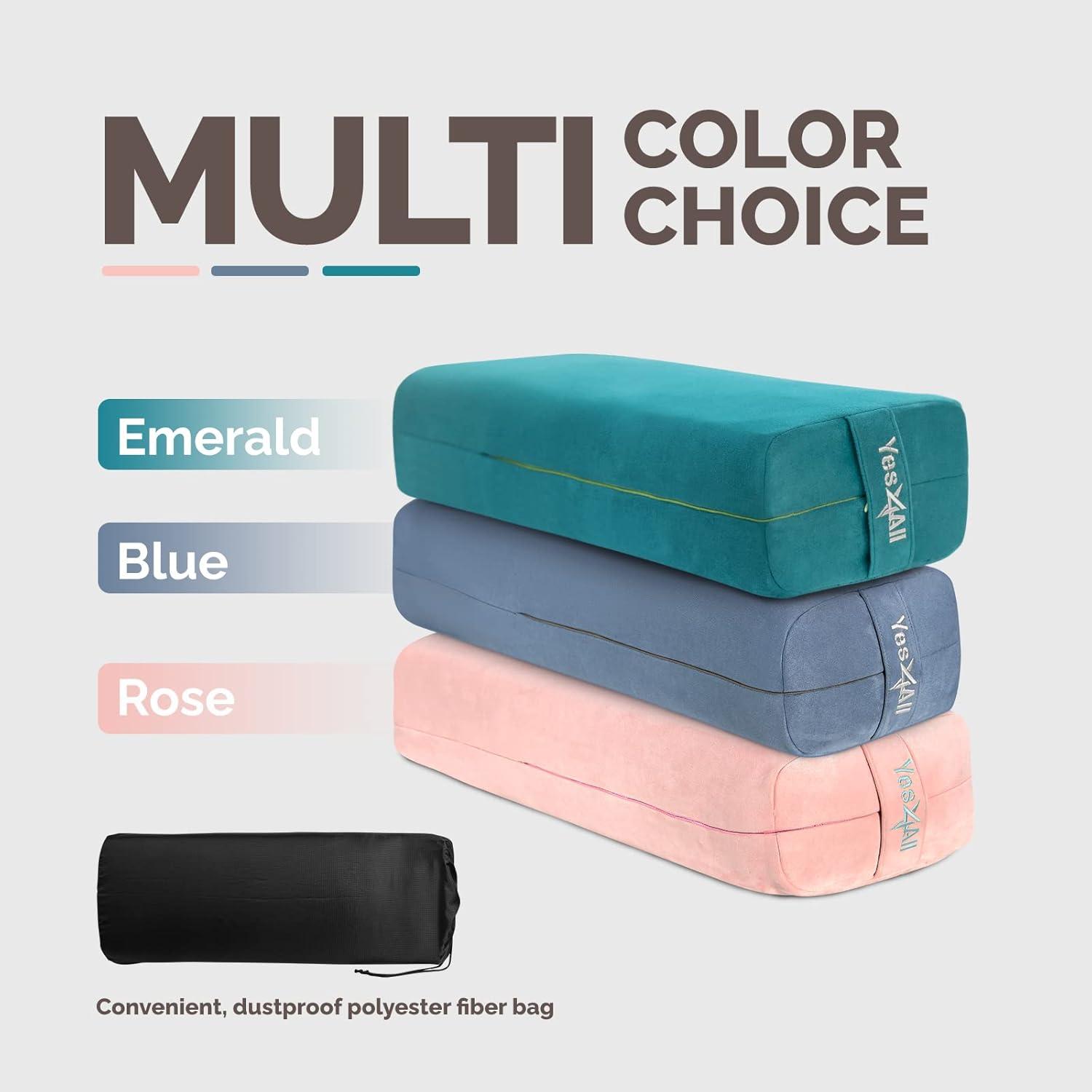 image:imageYes4All TripleLayer Sponge Yoga Bolster Pillow for Restorative Yoga amp Meditation Versatile Yoga Support Pillow Balance amp Poses ModificationC Rose