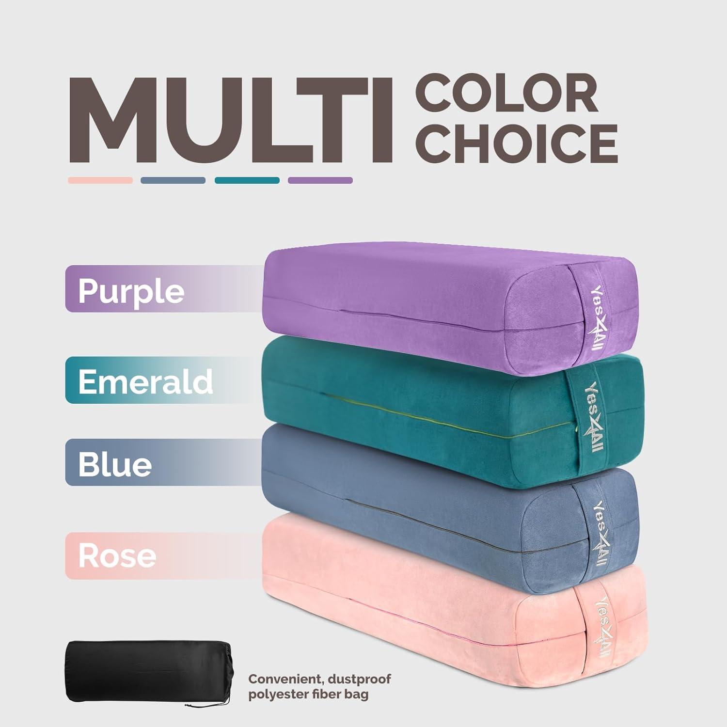 image:imageYes4All TripleLayer Sponge Yoga Bolster Pillow for Restorative Yoga amp Meditation Versatile Yoga Support Pillow Balance amp Poses ModificationD Purple