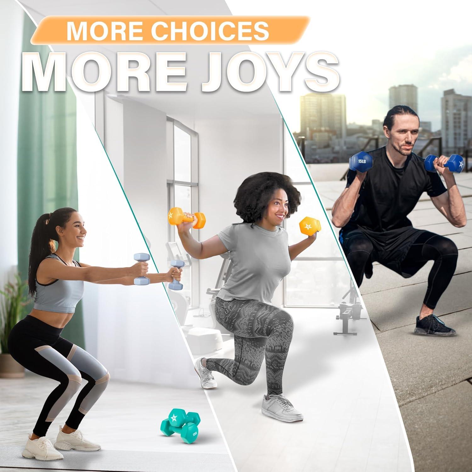 image:imageYes4All Vinyl Hexagon Dumbbell Dumbbells Set of 2 Hand Weights for Home Gym amp Strength Training 215 lbs Weight OptionsB 3 lbs Blazing Orange Pair
