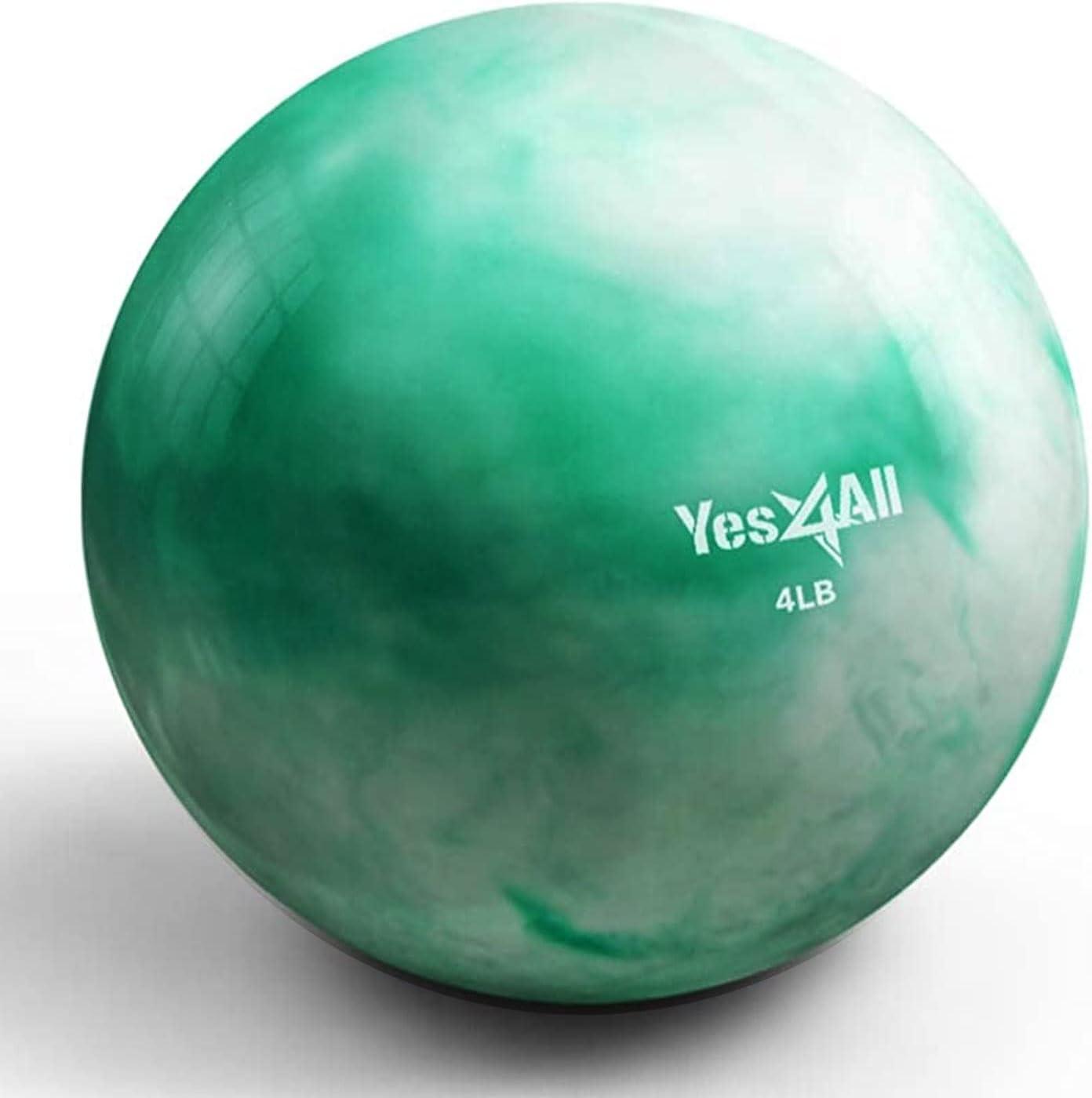 image:imageYes4All Weighted Toning Balls for Exercise Soft Medicine Balls for Exercise Pilates Yoga Balance Flexibility 210lbsH 4lb Green