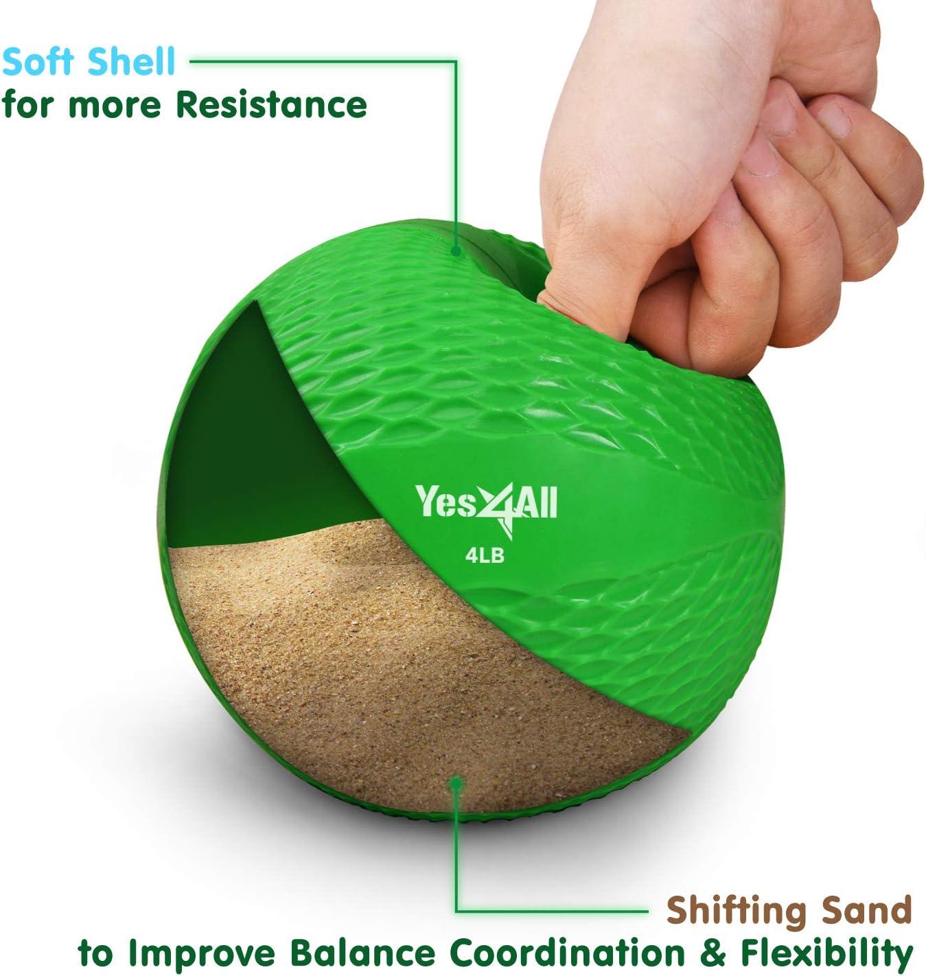 image:imageYes4All Weighted Toning Balls for Exercise Soft Medicine Balls for Exercise Pilates Yoga Balance Flexibility 210lbsH 4lb Green