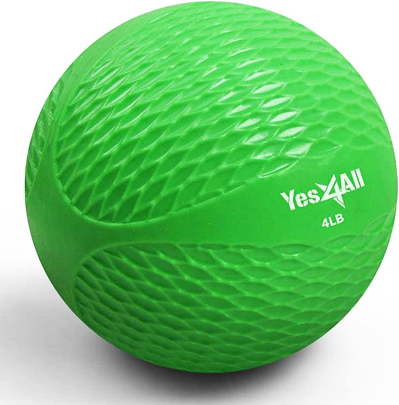 image:imageYes4All Weighted Toning Balls for Exercise Soft Medicine Balls for Exercise Pilates Yoga Balance Flexibility 210lbsH 4lb Green