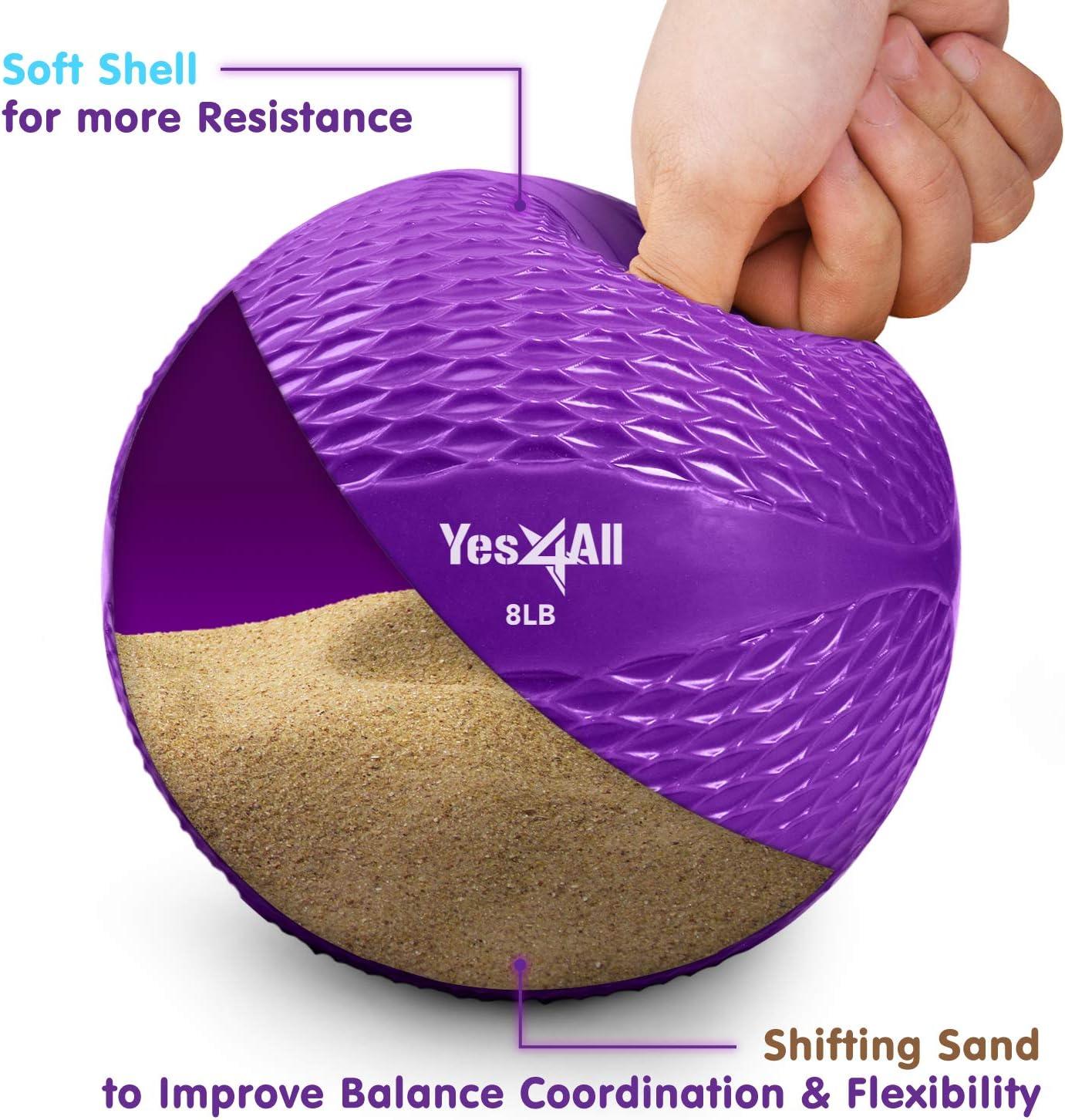 image:imageYes4All Weighted Toning Balls for Exercise Soft Medicine Balls for Exercise Pilates Yoga Balance Flexibility 210lbsK 8lb Purple
