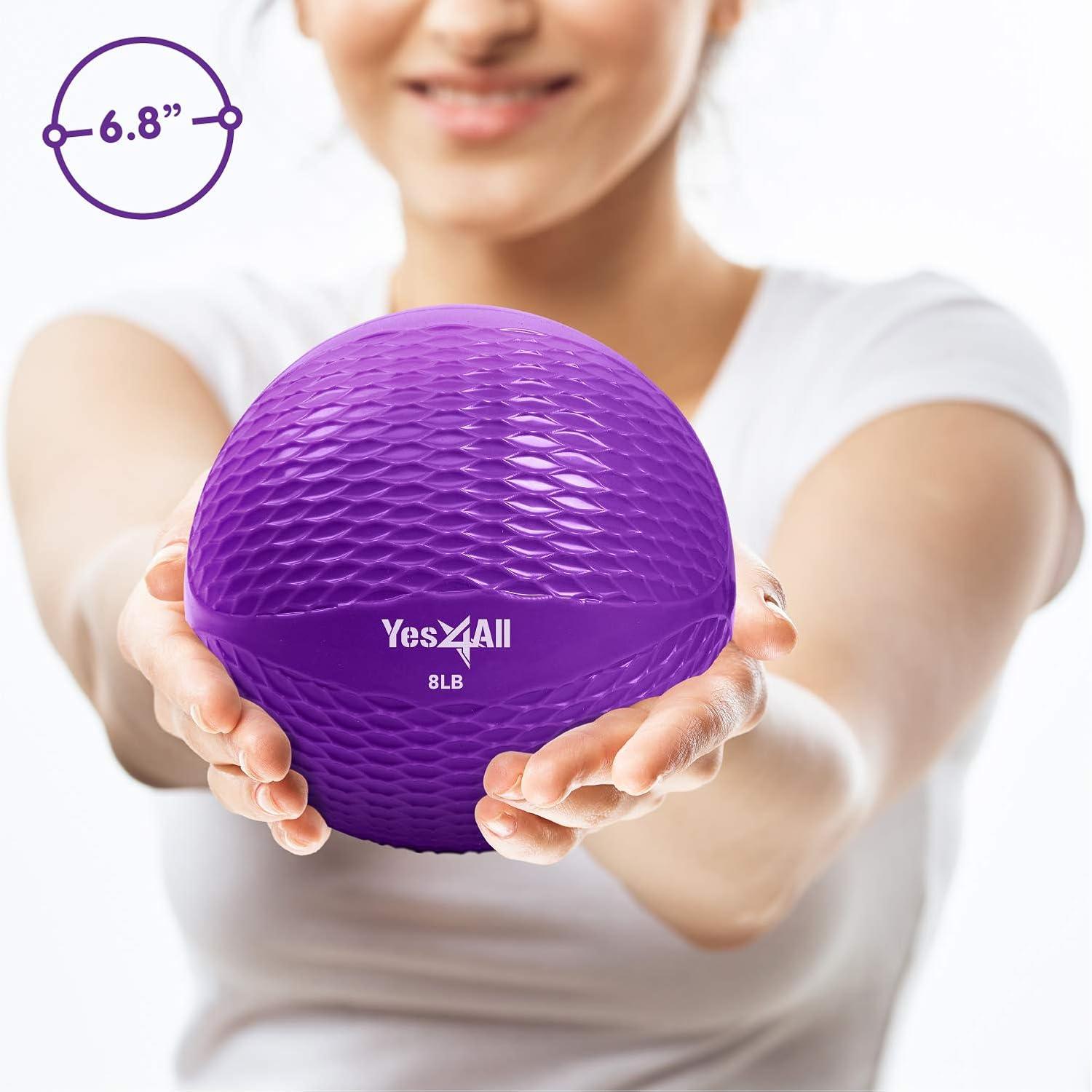 image:imageYes4All Weighted Toning Balls for Exercise Soft Medicine Balls for Exercise Pilates Yoga Balance Flexibility 210lbsK 8lb Purple
