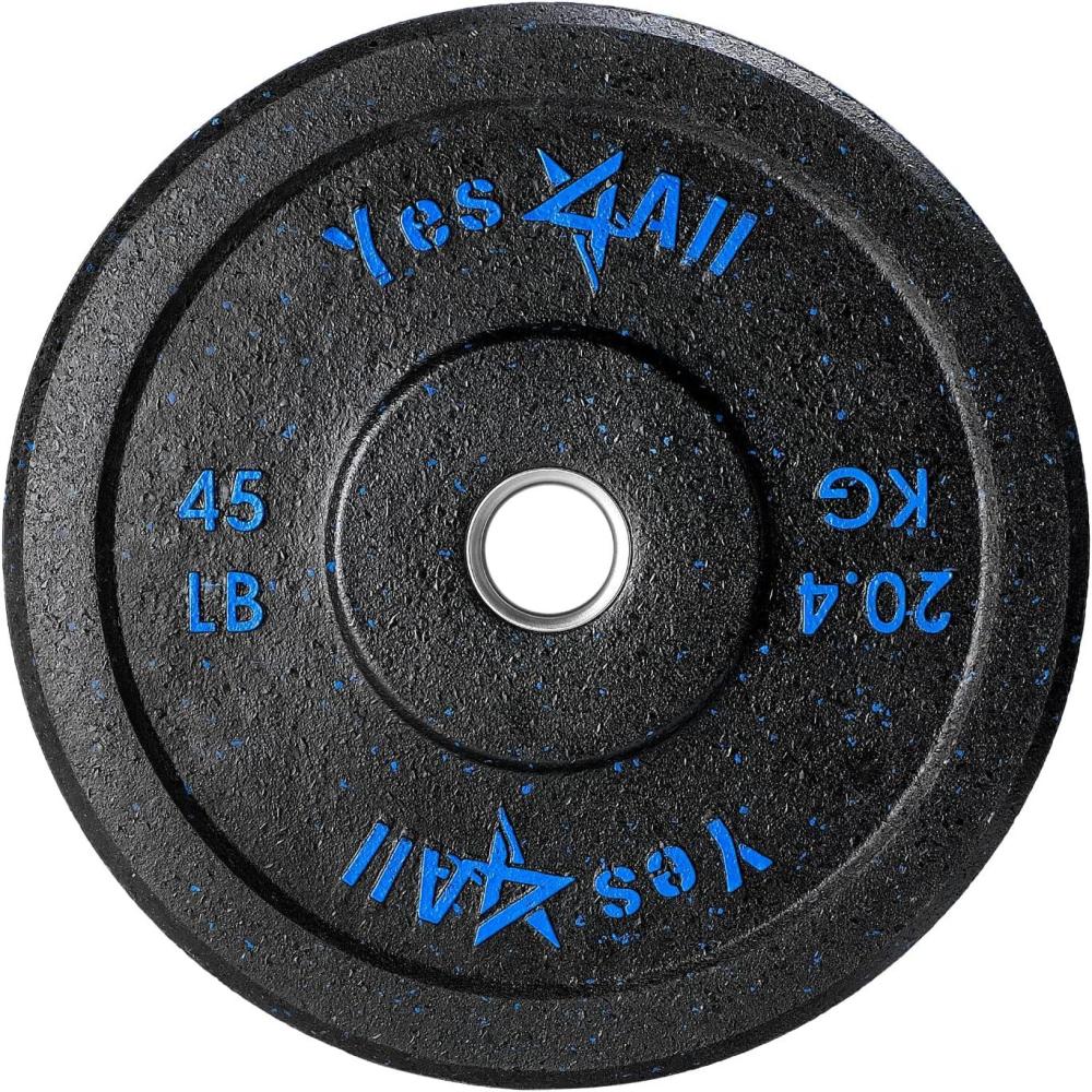 image:imageYes4All 2 Bumper Plate 10190 LB Olympic Rubber Weight Plate with Steel Hub for WeightLifting Strength Training Home Gym Less Impact Absorb Bounce amp Shock Multiple Options45LB