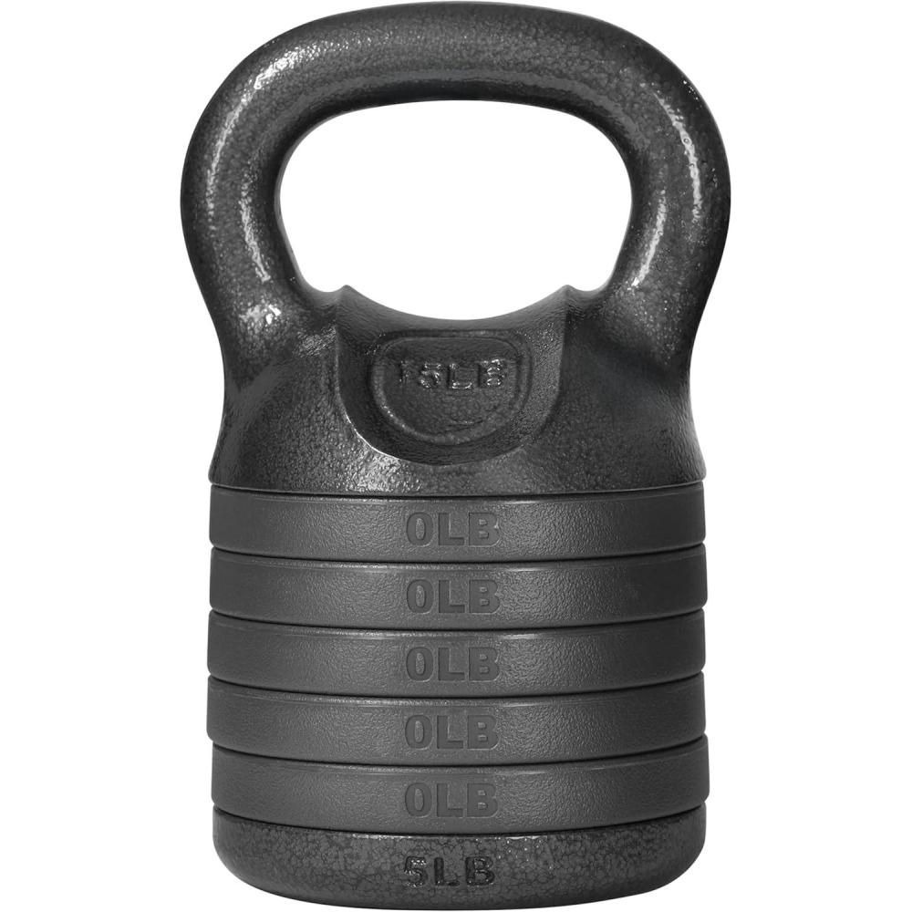 image:imageYes4All Adjustable Kettlebell Set 2040 LB Weight Set Solid Cast Iron Handle with Spacer Disks amp Secure Lock SpaceSaving Kettlebell for Home Gym Strength Training Black20lbs