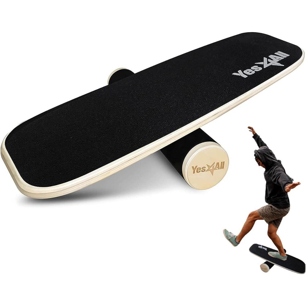 image:imageYes4All Balance Board Sports Trainer Surf Trainer Board With Adjustable Stoppers Improve Core Strength and Balance ControlB Black