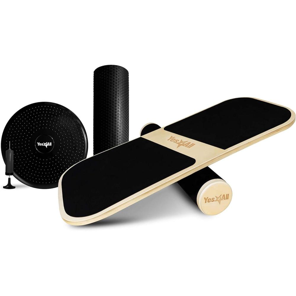 image:imageYes4All Balance Board Sports Trainer Surf Trainer Board With Adjustable Stoppers Improve Core Strength and Balance ControlI 3in1 Balance Board Training System