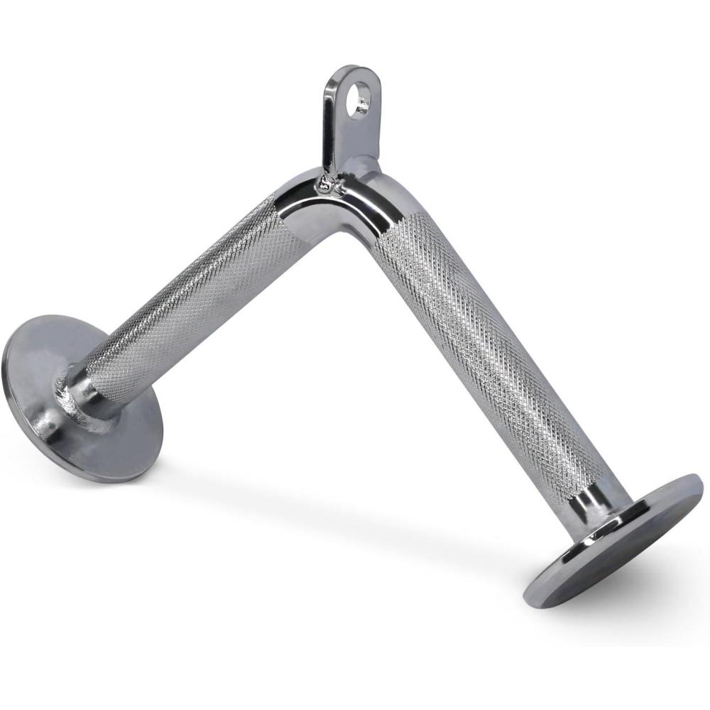image:imageYes4All Cable Machine Attachment Row Handles Tricep Rope Straight Bar V Bar LAT Pulldown Accessories Load 880 LB for Home GymE V Bar Chrome