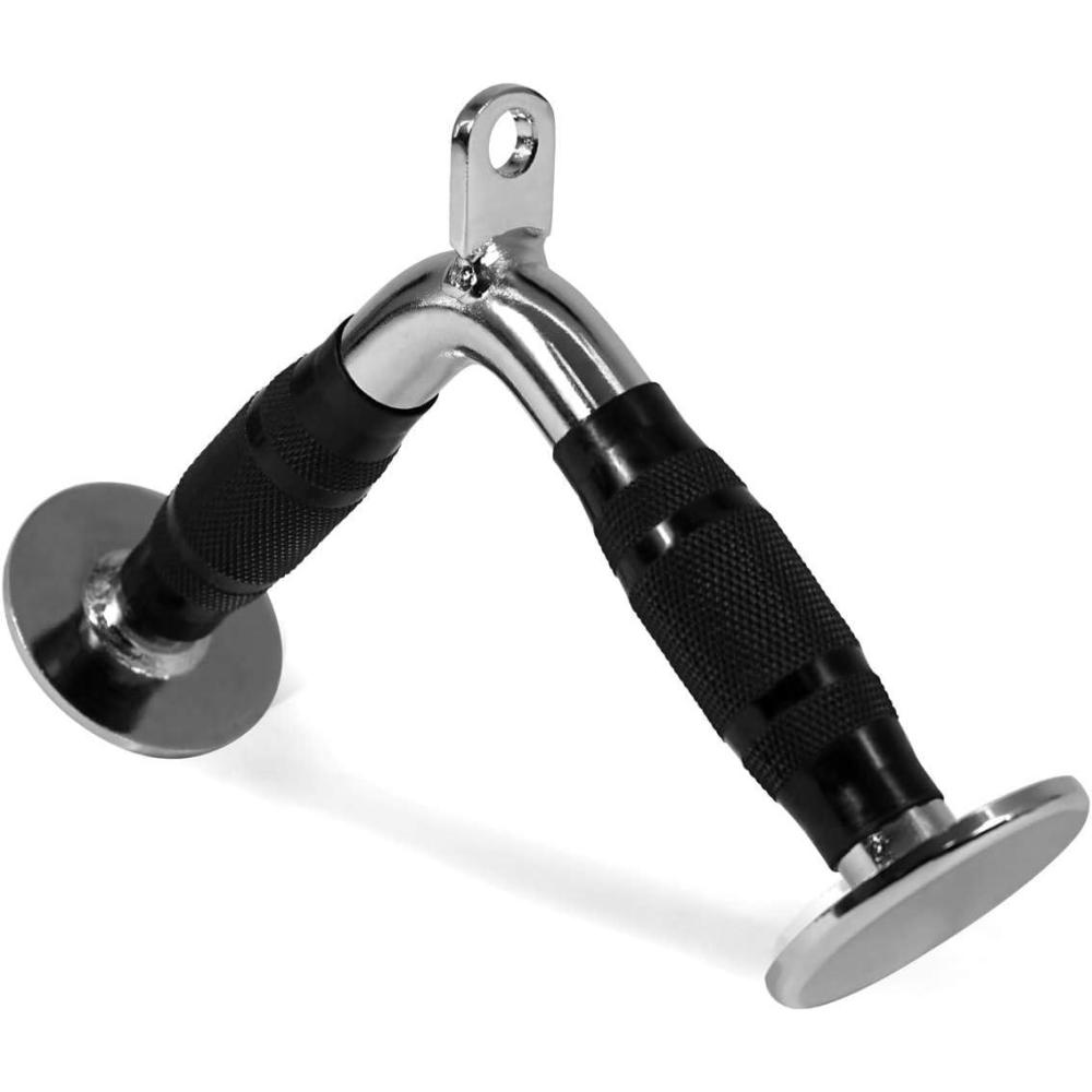 image:imageYes4All Cable Machine Attachment Row Handles Tricep Rope Straight Bar V Bar LAT Pulldown Accessories Load 880 LB for Home GymF V Bar Rubber
