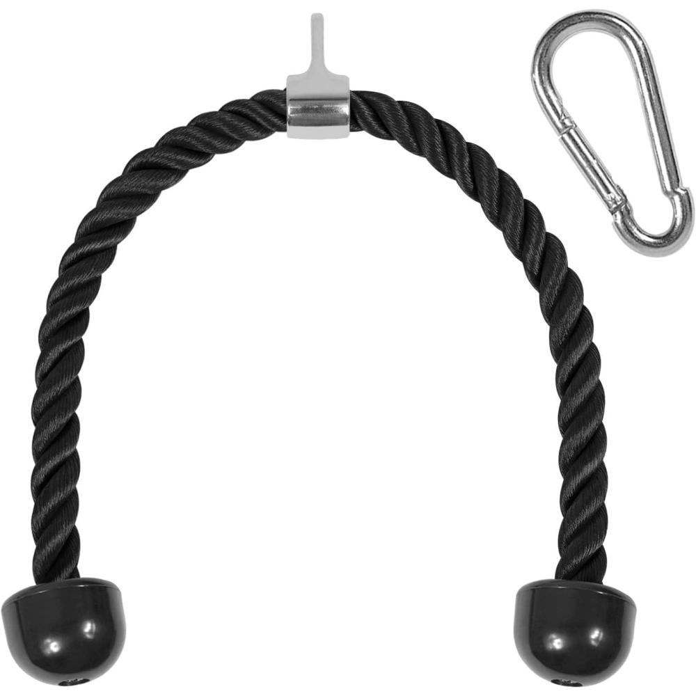 image:imageYes4All Deluxe Tricep Rope Cable Attachment 27 amp 36 inch with 4 Colors Exercise Machine Attachments Pulley System Gym Pull Down Rope with CarabinerB 36 Black
