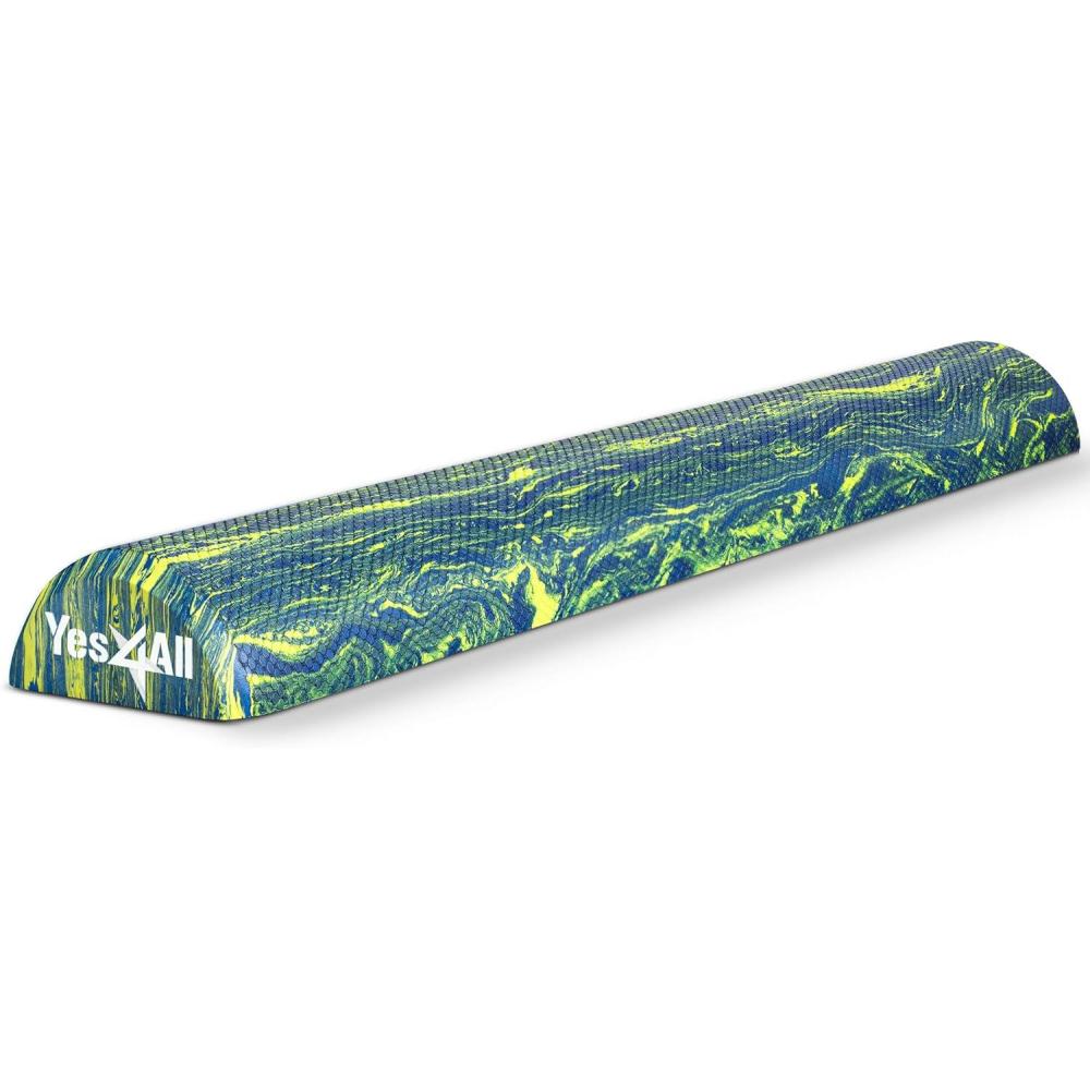 image:imageYes4All EVA Firm Foam Roller for Stretching Half Yoga Back Roller for Muscle Massage for Pilates Yoga Balance amp Core Exercises  1236 inches36inch  Blue  Green