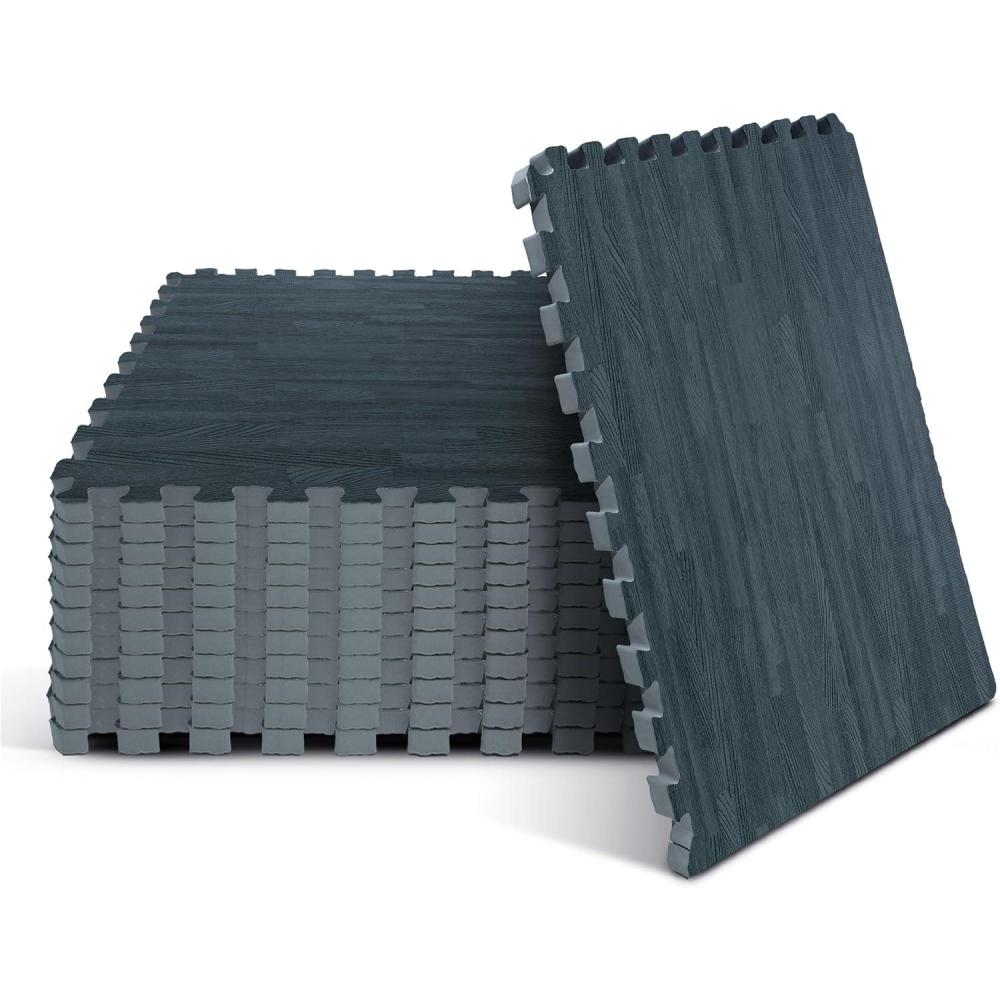 image:imageYes4All EVA Interlocking Mats Puzzle Floor Tiles Foam Floor Padding with Border for Furniture Home Space Living Room GarageJ 48 Square Feet 12 Tiles  Carbon