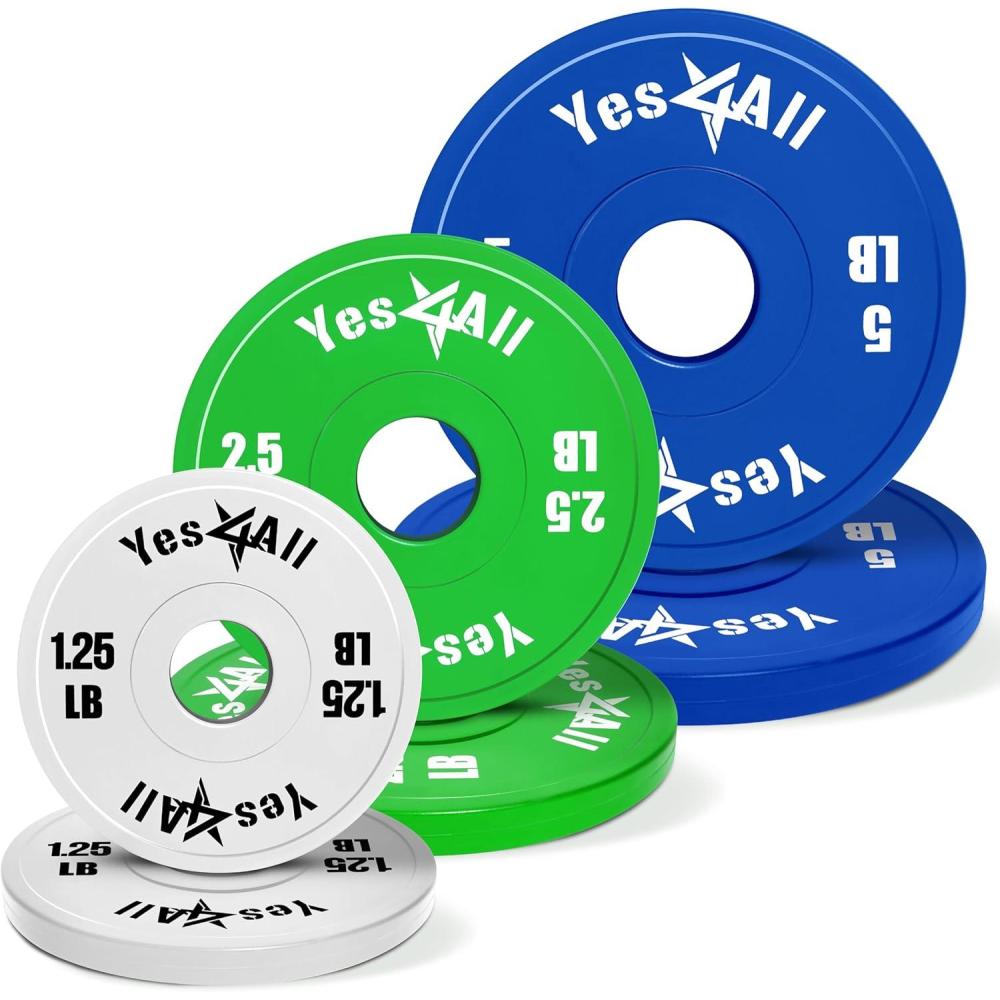 image:imageYes4All Fractional Weight Plates Set Available In Steel And Rubber Set of 246 Plates in 125LB 25LB or 5LB Sizes Micro Change Plates for Dumbbell and Olympic Barbell WeightliftingL 175LB 125 25 5LB x 2pcs Rubber