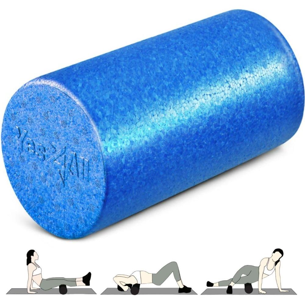 image:imageYes4All HighDensity EPP Round Back Roller Foam Exercise Foam Roller for Yoga Pilates amp Stretching 12 18 24 36 inchBlue