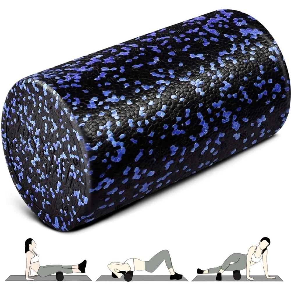 image:imageYes4All HighDensity EPP Round Back Roller Foam Exercise Foam Roller for Yoga Pilates amp Stretching 12 18 24 36 inchBlue Speckled