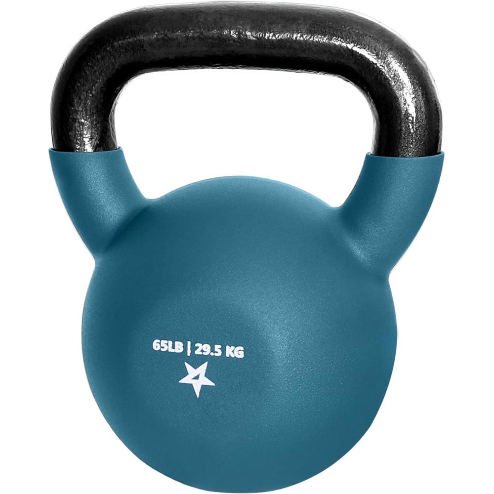 image:imageYes4All Kettlebell 565 LB Neoprene Coated Cast Iron Kettlebells Wide Grip Handle amp Flat Bottom for Swings Squats Deadlifts Push Ups amp Full Body Training at Home Gym Single amp SetO 65LB Dark Purple