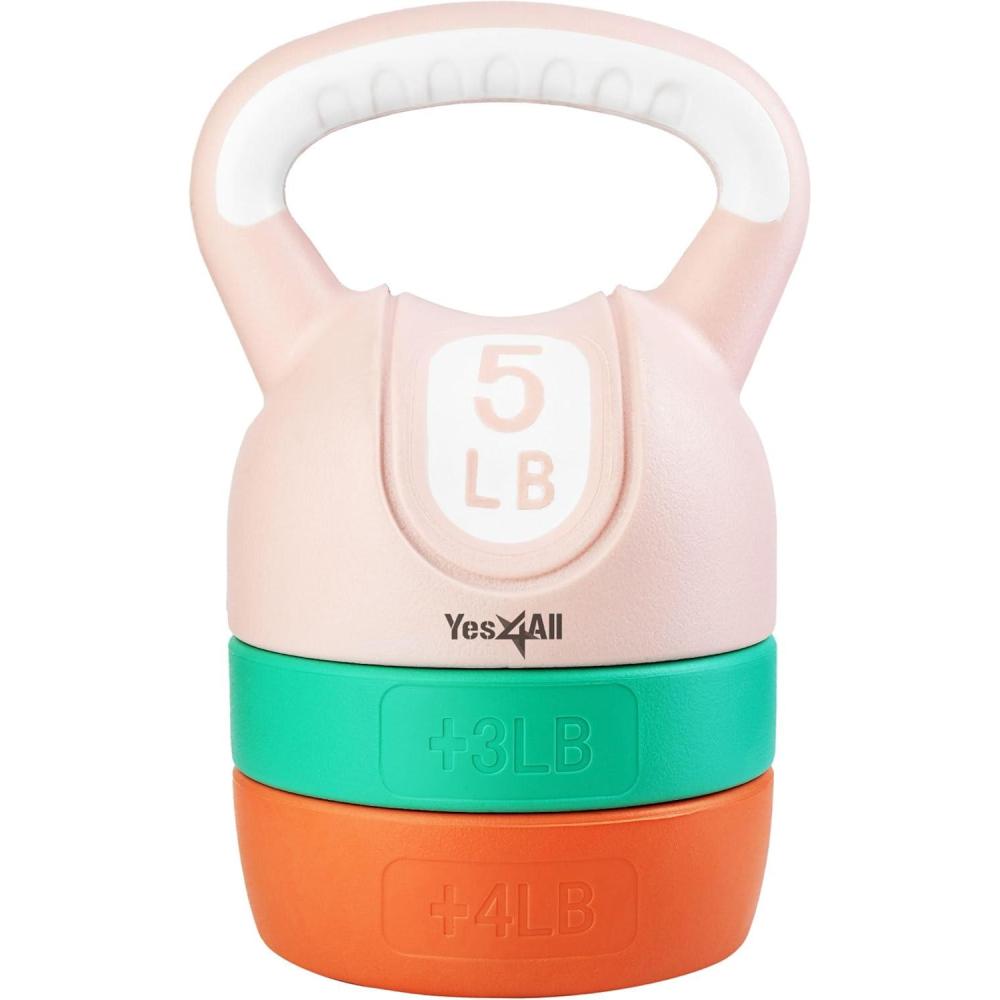 image:imageYes4All Kettlebell Sets Adjustable Kettlebell Set for Strength Training Kettlebells Adjustable Weight for Versatile WorkoutsB Pastel