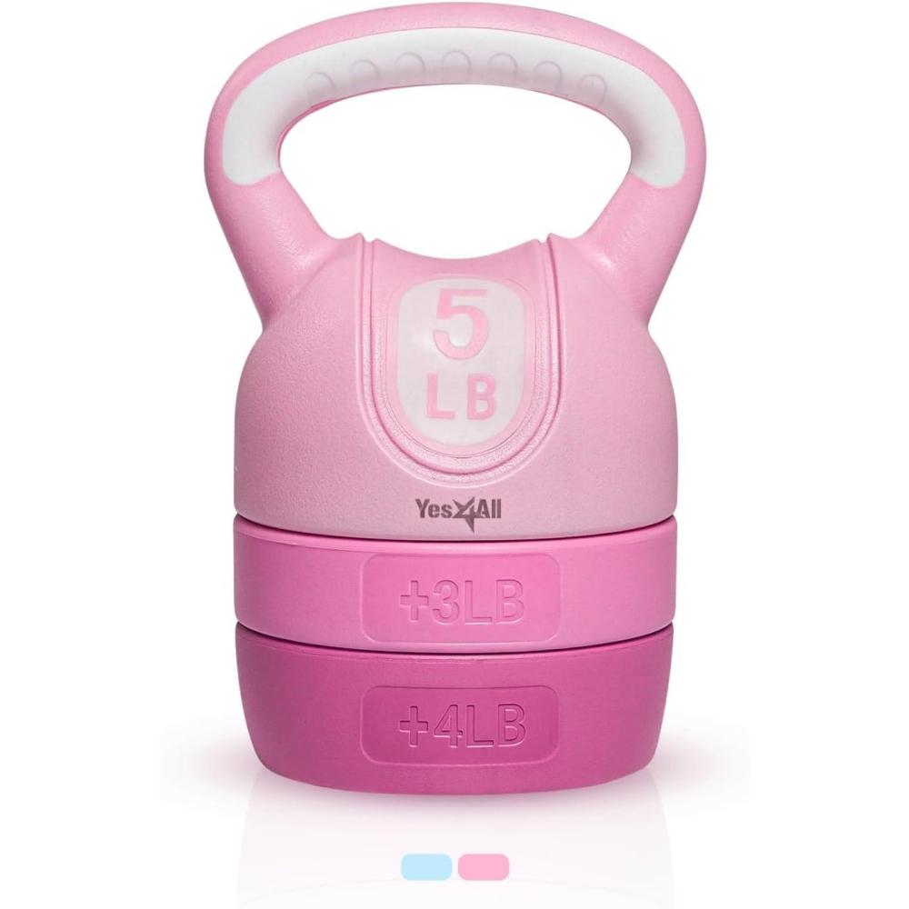 image:imageYes4All Kettlebell Sets Adjustable Kettlebell Set for Strength Training Kettlebells Adjustable Weight for Versatile WorkoutsC Pink
