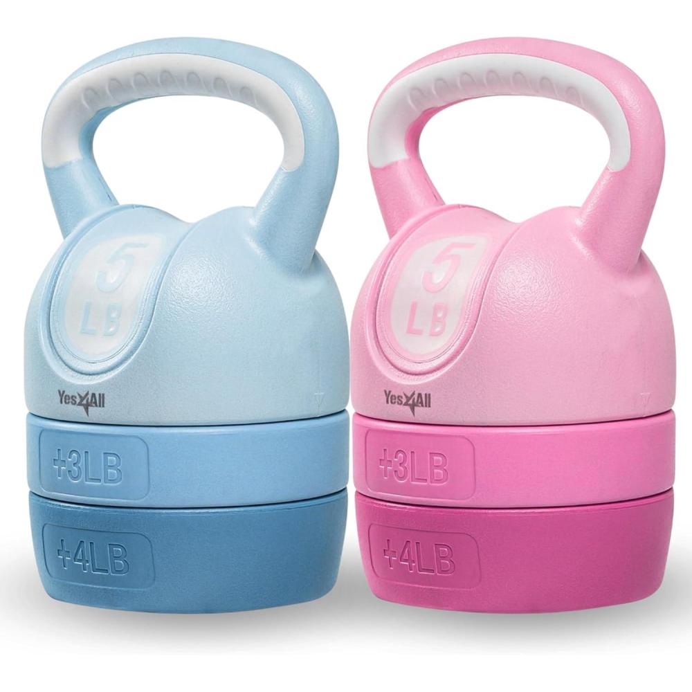 image:imageYes4All Kettlebell Sets Adjustable Kettlebell Set for Strength Training Kettlebells Adjustable Weight for Versatile WorkoutsPink Teal Set