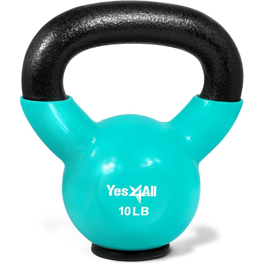 image:imageYes4All Kettlebells Rubber Base Kettlebell Set for Women Strength Training Kettlebells Weights 1065 lbsB 10LB Mint