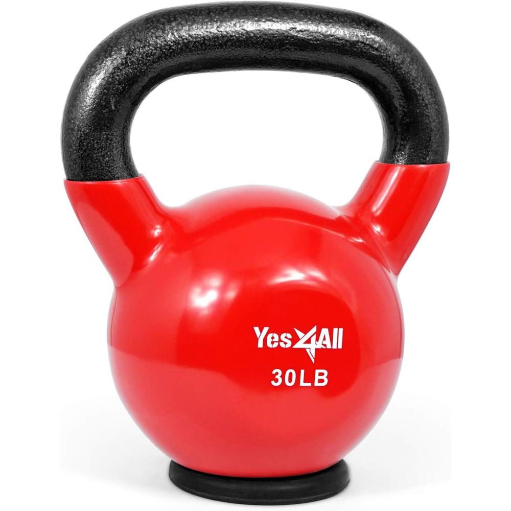 image:imageYes4All Kettlebells Rubber Base Kettlebell Set for Women Strength Training Kettlebells Weights 1065 lbsG 30LB Red