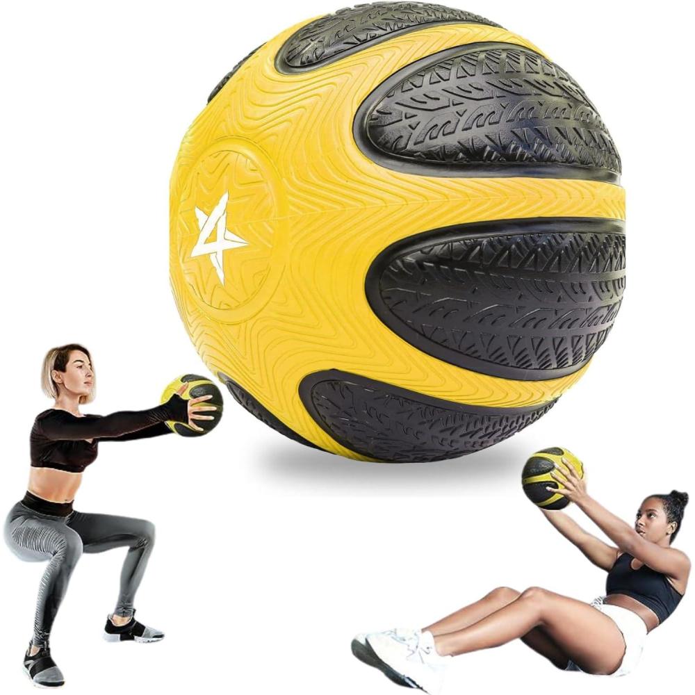 image:imageYes4All Medicine Ball with Dual Texture Grip Weighted Medicine Ball for Workouts Exercise Balance Training Core Strength Balance and Coordination Exercise NonSlip Rubber Shell with 681012LBSB 8 Pounds