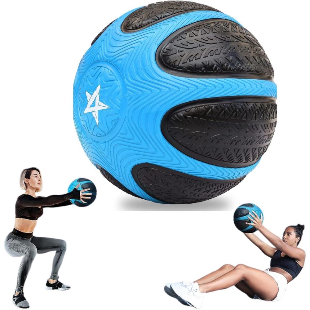 image:imageYes4All Medicine Ball with Dual Texture Grip Weighted Medicine Ball for Workouts Exercise Balance Training Core Strength Balance and Coordination Exercise NonSlip Rubber Shell with 681012LBSD 12 Pounds
