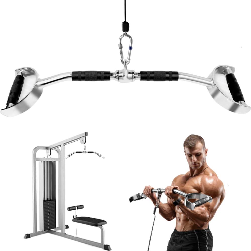 image:imageYes4All Neutral Paddle Grip LAT Pull Down Bar Range of Motion Spreader Handle Cable AttachmentsPress Down Bar 27 Inches