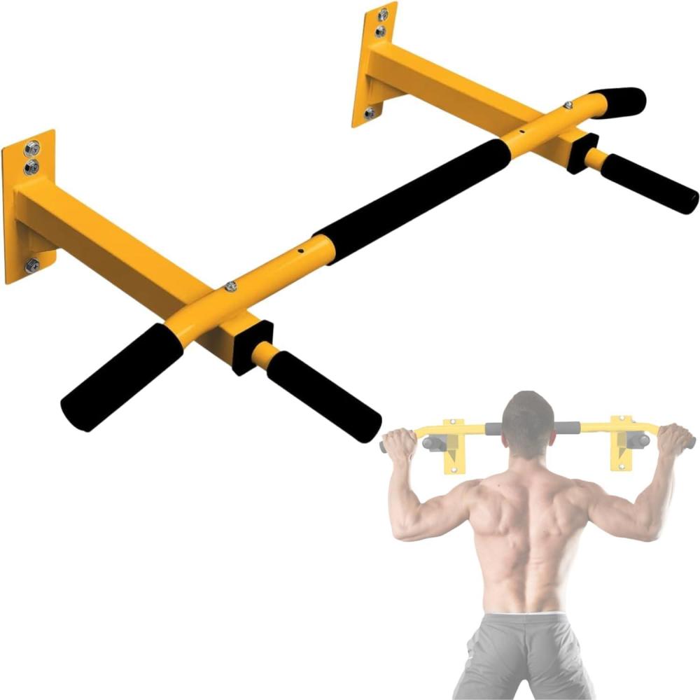 image:imageYes4All Pull Up Bar Wall Mounted Multifunctional Wall Mounted Pull Up Bar for Home Gym Workout Strength Training EquipmentB Standard Orange