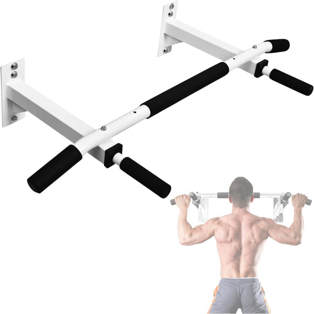image:imageYes4All Pull Up Bar Wall Mounted Multifunctional Wall Mounted Pull Up Bar for Home Gym Workout Strength Training EquipmentC Standard White