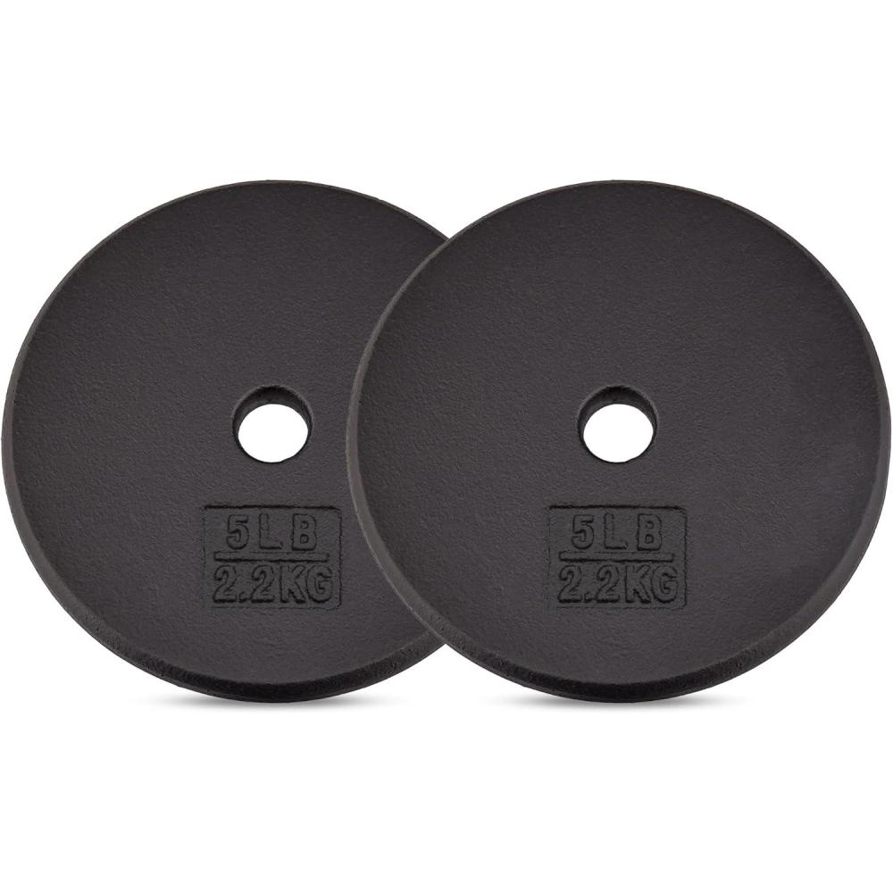 image:imageYes4All Standard 1 Cast Iron Weight Plate Ideal for Strength Training Multiple Weight 5LB to 25LB Single amp Set of 41Inch Center