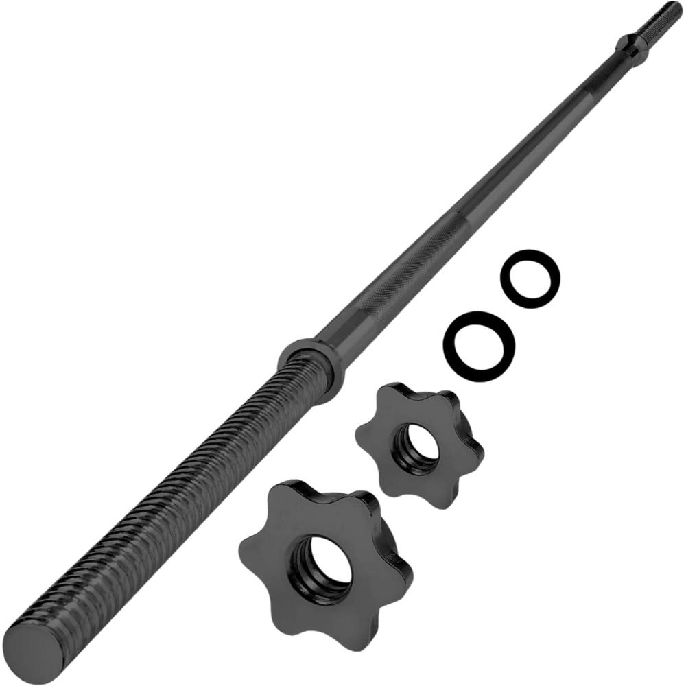 image:imageYes4All Standard Straight Barbell 60 amp EZ Curl Bar 47 Capacity 200 to 480 LB Weight Bar 1 to 2 Diameter Star Lock Collars Rubber Ring Barbell Spins Included for Deadlifts amp SquatsB 1 Straight Barbell Black