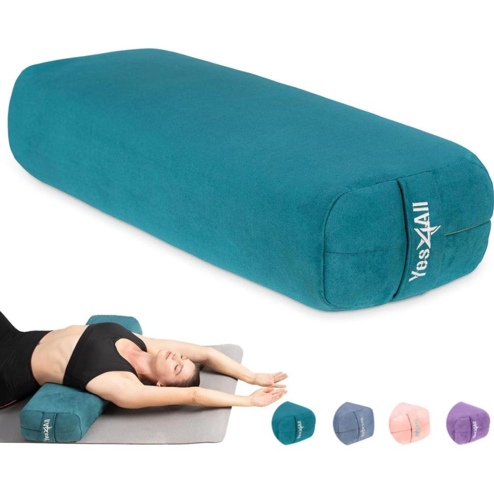 image:imageYes4All TripleLayer Sponge Yoga Bolster Pillow for Restorative Yoga amp Meditation Versatile Yoga Support Pillow Balance amp Poses ModificationB Emerald