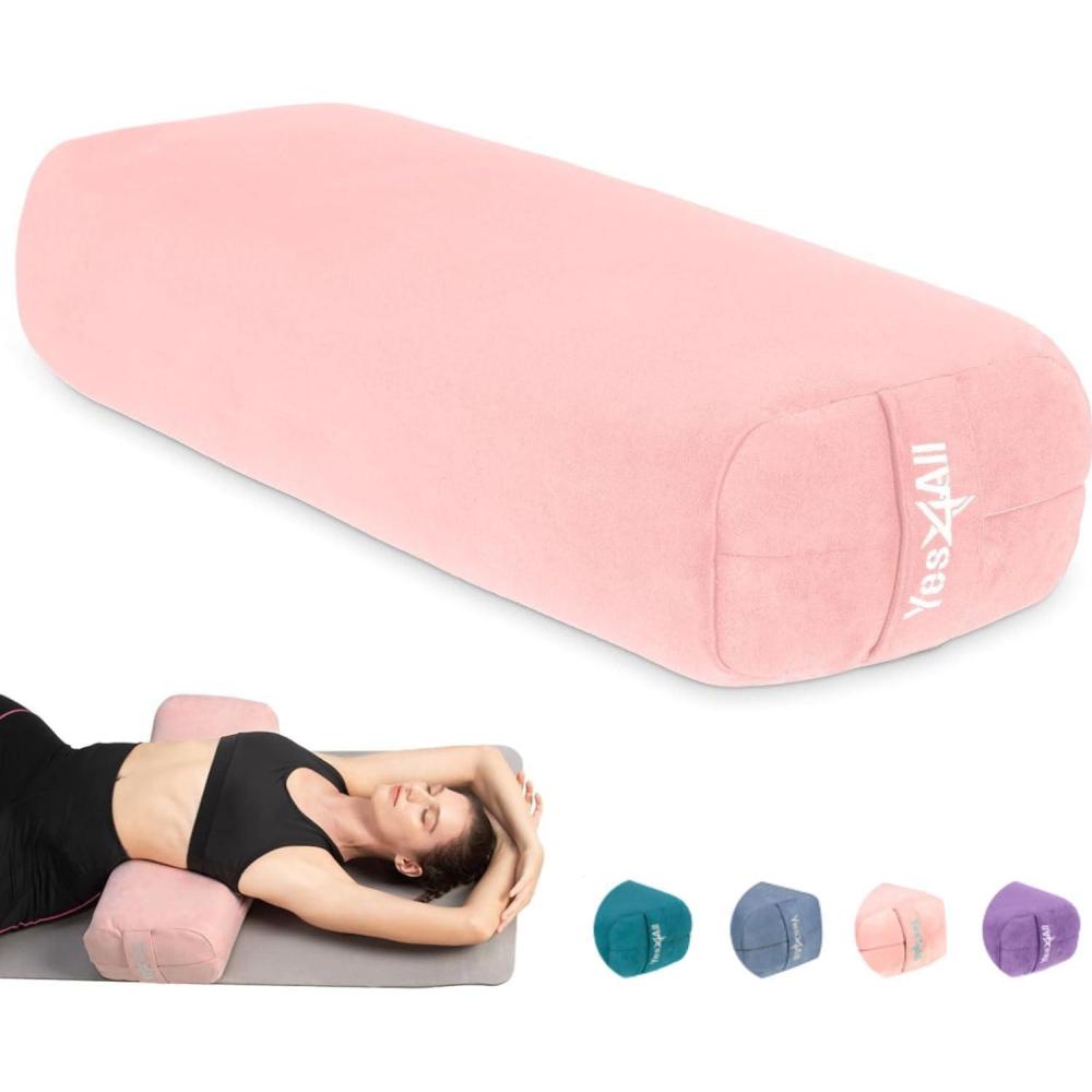 image:imageYes4All TripleLayer Sponge Yoga Bolster Pillow for Restorative Yoga amp Meditation Versatile Yoga Support Pillow Balance amp Poses ModificationC Rose