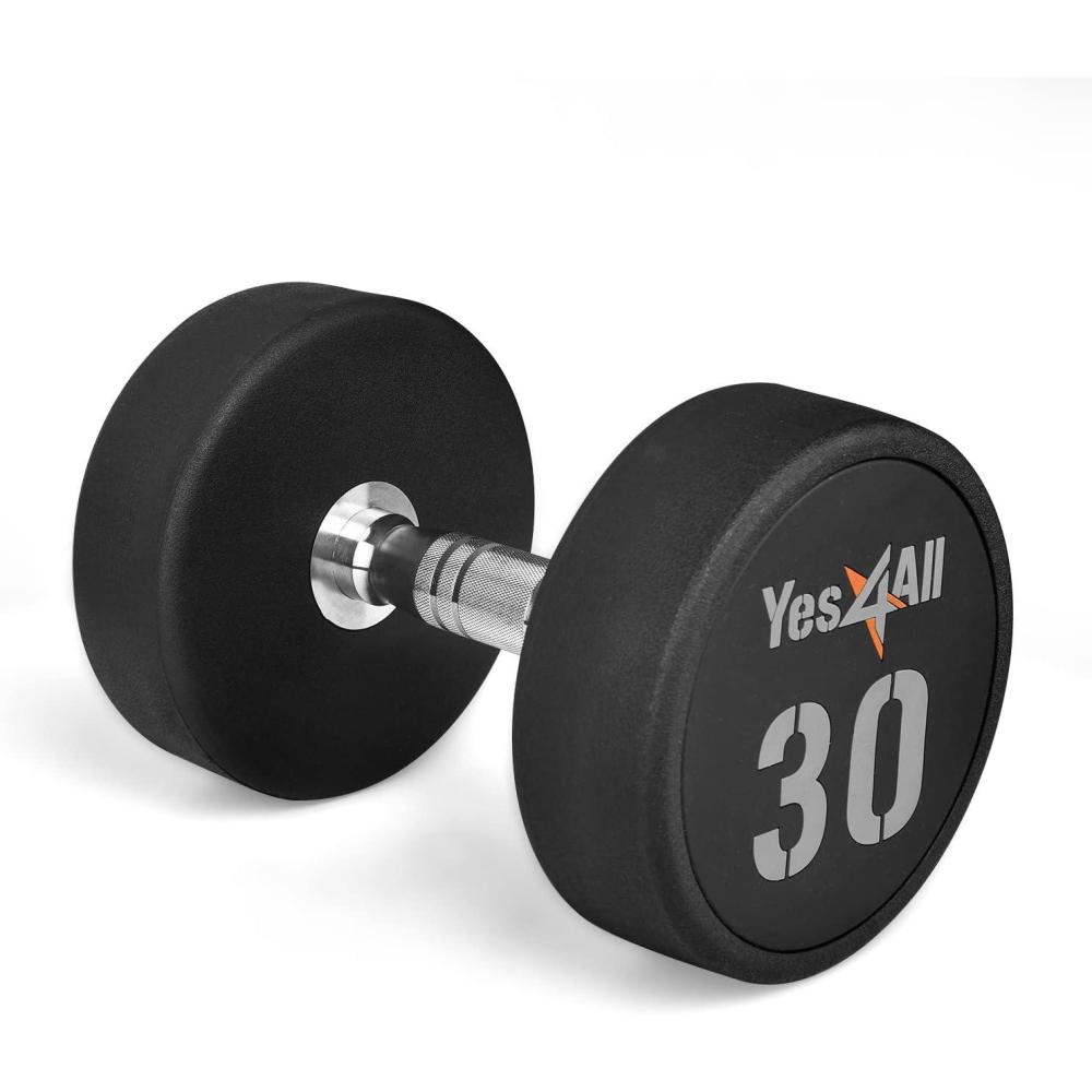 image:imageYes4All Urethane Dumbbell with AntiSlip Knurled Handle 550 LB for Muscle Building Sold IndividuallyF 30 Pounds