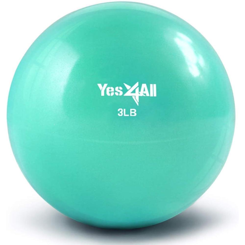 image:imageYes4All Weighted Toning Balls for Exercise Soft Medicine Balls for Exercise Pilates Yoga Balance Flexibility 210lbsG 3lb  Mint