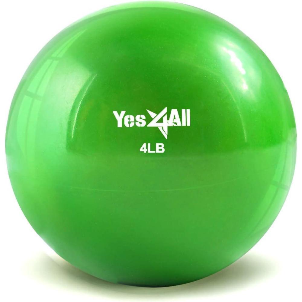 image:imageYes4All Weighted Toning Balls for Exercise Soft Medicine Balls for Exercise Pilates Yoga Balance Flexibility 210lbsH 4lb  Green