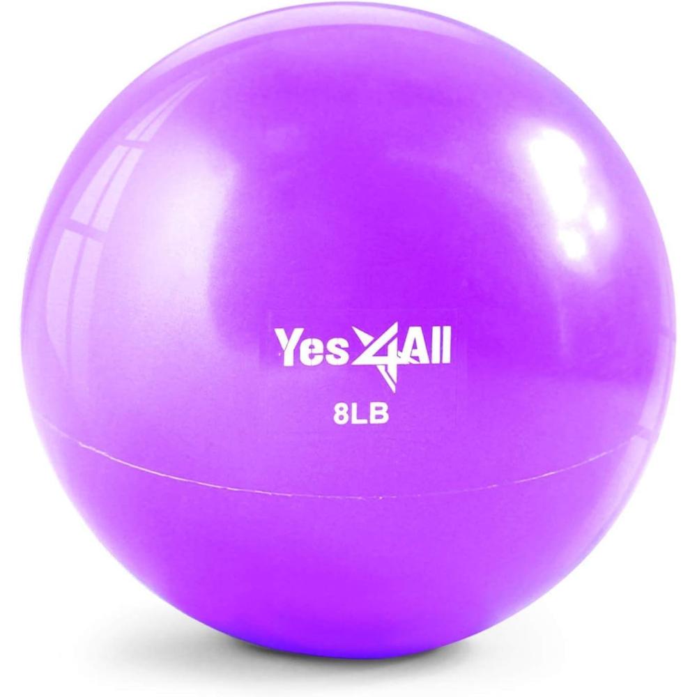 image:imageYes4All Weighted Toning Balls for Exercise Soft Medicine Balls for Exercise Pilates Yoga Balance Flexibility 210lbsK 8lb Purple