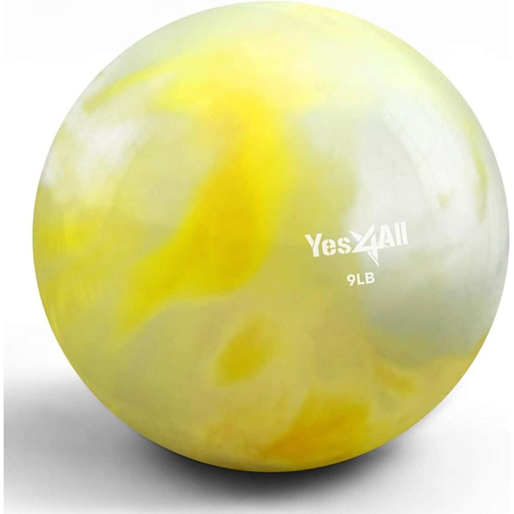 image:imageYes4All Weighted Toning Balls for Exercise Soft Medicine Balls for Exercise Pilates Yoga Balance Flexibility 210lbsL 9lb Yellow