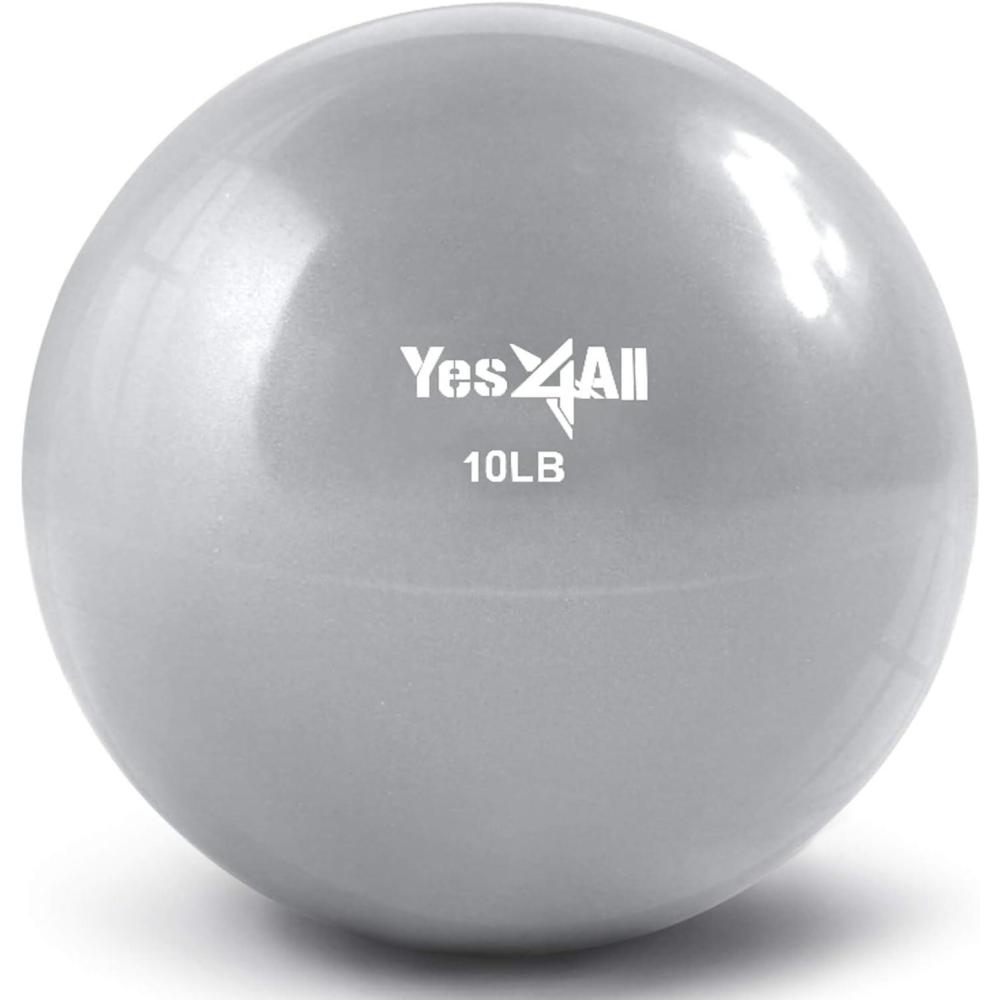 image:imageYes4All Weighted Toning Balls for Exercise Soft Medicine Balls for Exercise Pilates Yoga Balance Flexibility 210lbsM 10lb  Gray