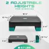 Yes4All 18.9″ Aerobic Exercise Step Platform with 2 Risers, Adjustable Height Workout Stepper 3″ 5.1″ for Home Gym(A. Neo Green)