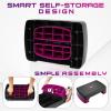 Yes4All 18.9″ Aerobic Exercise Step Platform with 2 Risers, Adjustable Height Workout Stepper 3″ 5.1″ for Home Gym(D. Purple/Black)