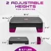 Yes4All 18.9″ Aerobic Exercise Step Platform with 2 Risers, Adjustable Height Workout Stepper 3″ 5.1″ for Home Gym(D. Purple/Black)