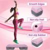 Yes4All 18.9″ Aerobic Exercise Step Platform with 2 Risers, Adjustable Height Workout Stepper 3″ 5.1″ for Home Gym(F. Pink Grey)